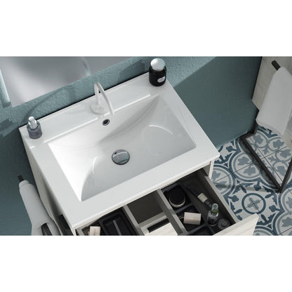 Lucena Bath 32" DÃ©cor Tirador  Freestanding Vanity in White, Black, Gray or White and Silver. - Backyard Provider