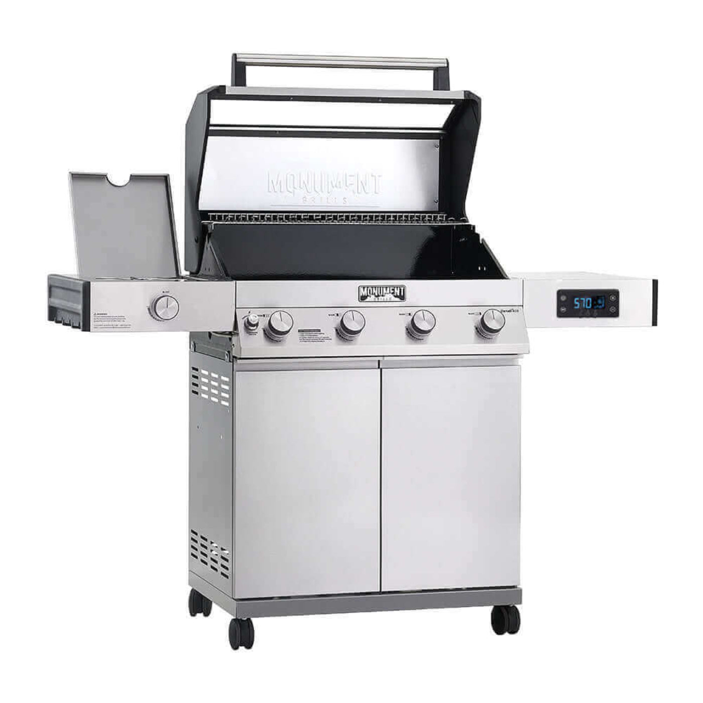 Monument Grills Denali 405 Series | 4 Burner Smart Tech Propane Gas Grill in Stainless Steel - D405