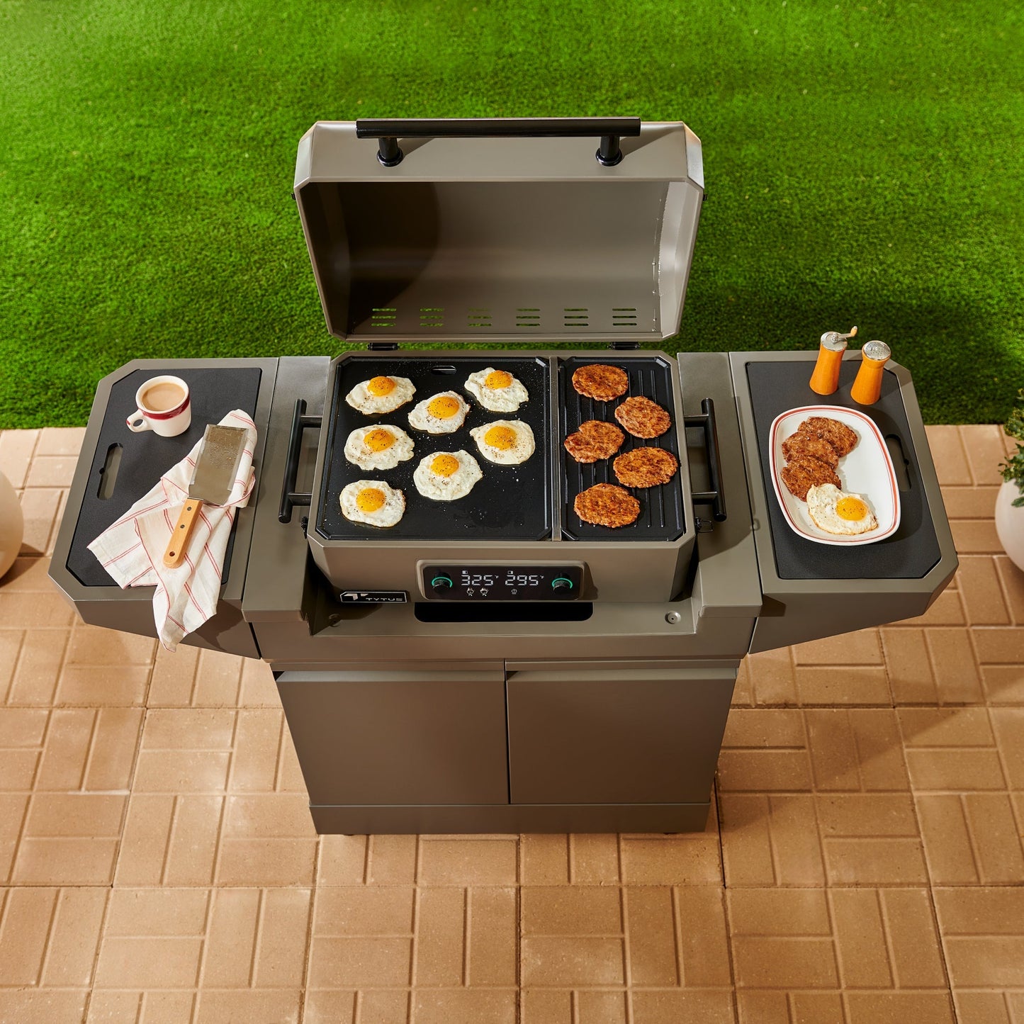 TYTUS Emberwood Electric Grill and Griddle with Grill and Prep Cart  - TDT-CRT-EGRD