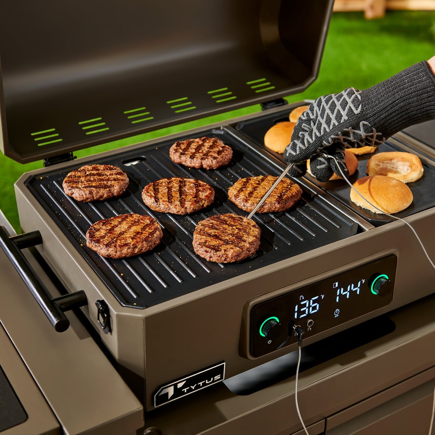 TYTUS Emberwood Electric Grill and Griddle with Grill and Prep Cart  - TDT-CRT-EGRD