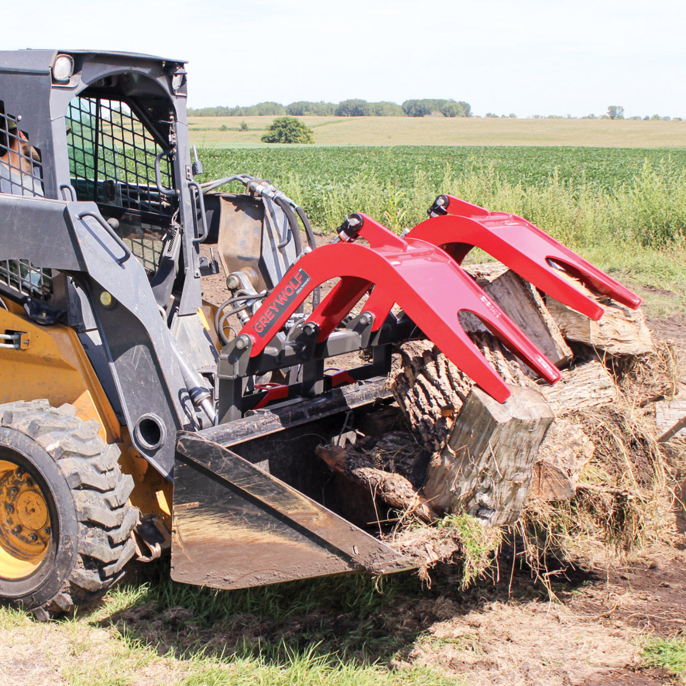 Grey Wolf Skid Steer Double Quick Attach Grapple -  (1066)