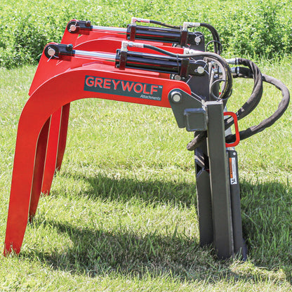 Grey Wolf Skid Steer Double Quick Attach Grapple -  (1066)