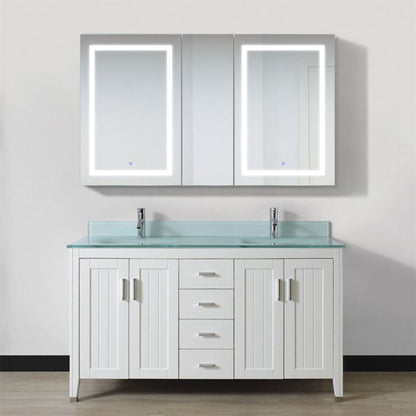 Krugg Svange 6036DLLR 60" X 36" Double LED Medicine Cabinet with Dimmer & Defogger SVANGE6036DLLR - Backyard Provider