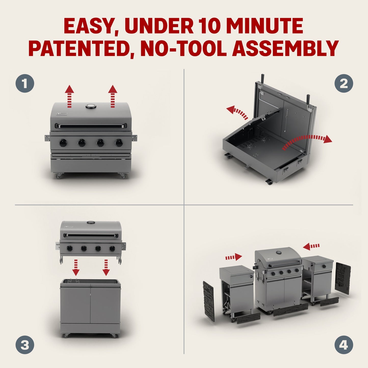TYTUS Fresno 5-Burner LP/NG Convertible Grill in Gunmetal + Graphite Stone -  -TDT-021-0103