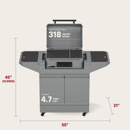 TYTUS Emberwood Electric Grill and Griddle with Grill and Prep Cart  - TDT-CRT-EGRD
