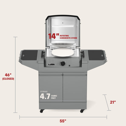 TYTUS Emberwood Pizza Oven with Grill and Prep Cart - TDT-CRT-GPZA