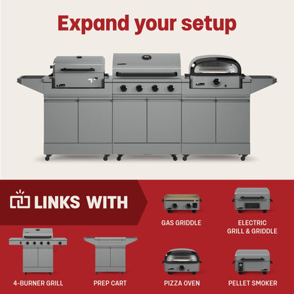 TYTUS Emberwood Charcoal Grill with Grill and Prep Cart - TDT-CRT-CHAR