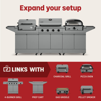 TYTUS Emberwood Electric Grill and Griddle with Grill and Prep Cart  - TDT-CRT-EGRD