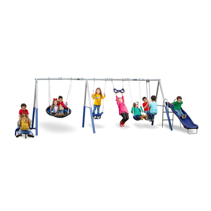 XDP Fun All Mighty Swing Set w/See Saw, Super Disc, Swings, & Slide (Used) - 305926