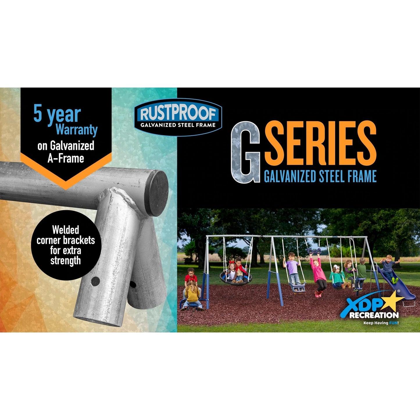 XDP Fun All Mighty Swing Set w/See Saw, Super Disc, Swings, & Slide (Used) - 305926