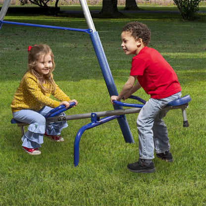 XDP Fun All Mighty Swing Set w/See Saw, Super Disc, Swings, & Slide (Used) - 305926