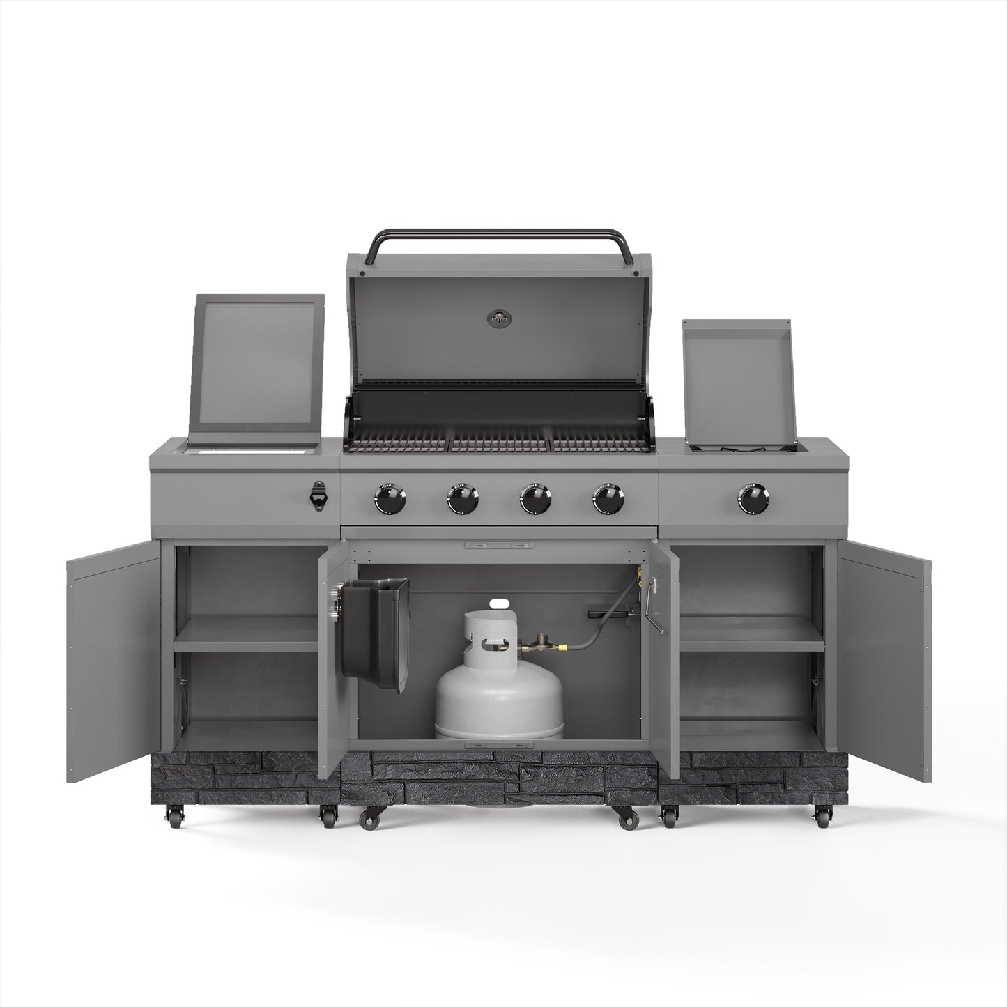 TYTUS Fresno 5-Burner LP/NG Convertible Grill in Gunmetal + Graphite Stone -  -TDT-021-0103