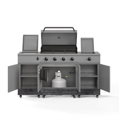 TYTUS Fresno 5-Burner LP/NG Convertible Grill in Gunmetal + Graphite Stone -  -TDT-021-0103
