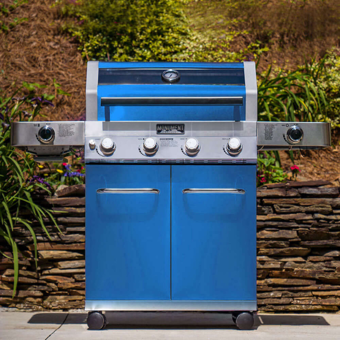 Monument Grills Classic 35633B Series | 4 Burner Propane Gas Grill in Blue - 35633B