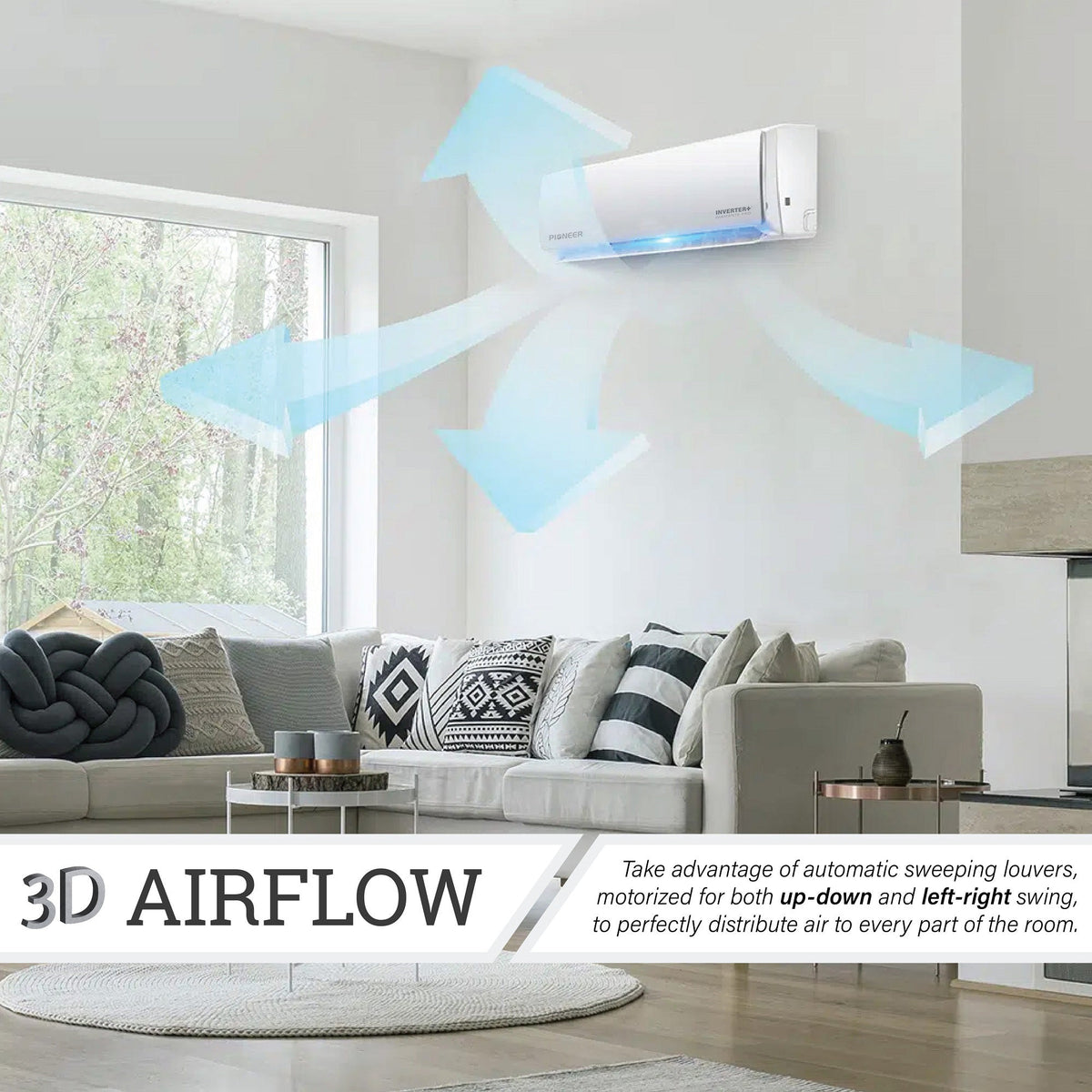 Pioneer Diamante Pro Series 36,000 BTU 19 SEER2 Ductless Mini-Split Air Conditioner Inverter+ Heat Pump Full Set 230V  with 16 Ft. Kit - WYT036GLFI19RL