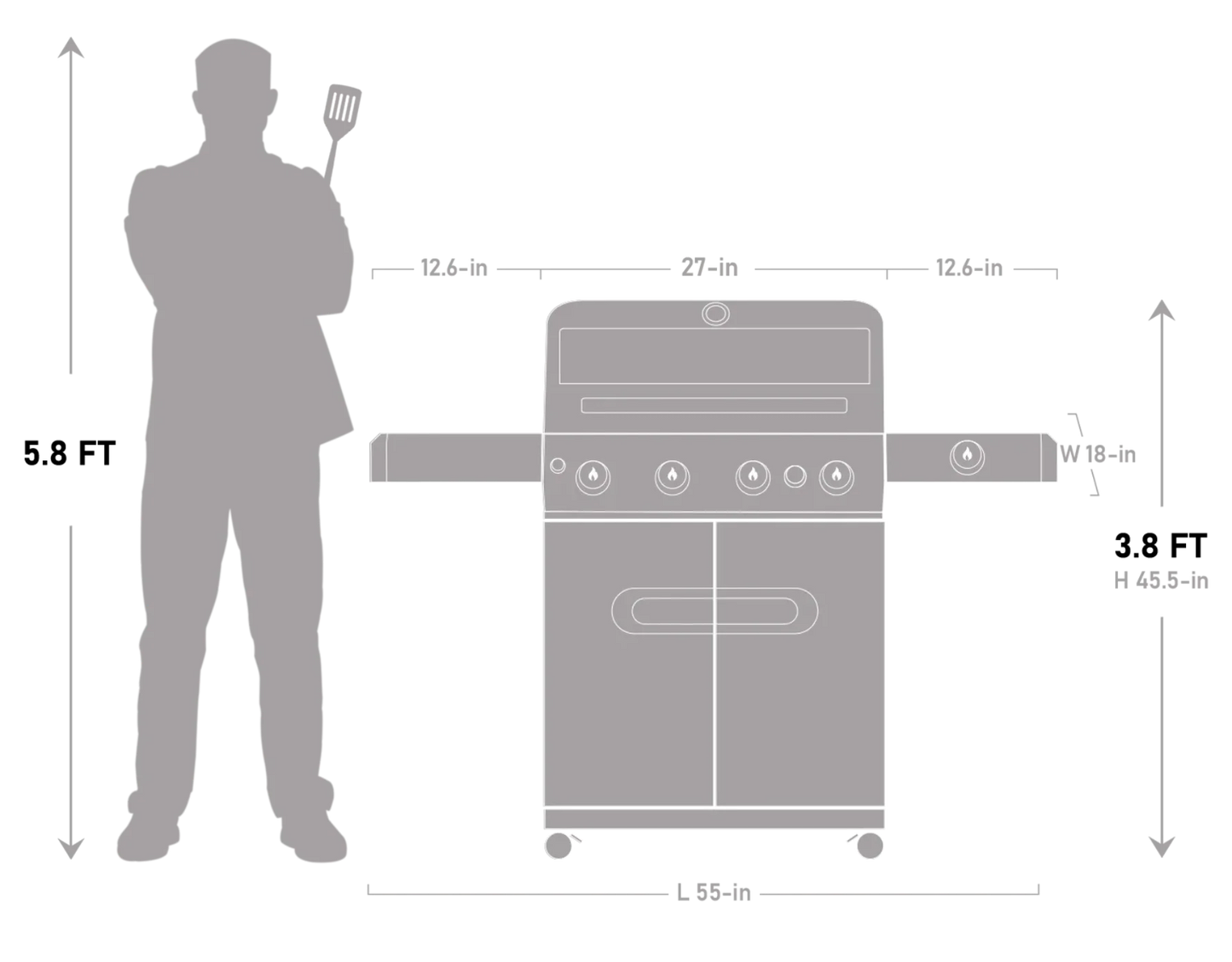 Monument Grills Mesa 415BZ Series | 4 Burner Propane Gas Grill in Stainless Steel - M415BZ