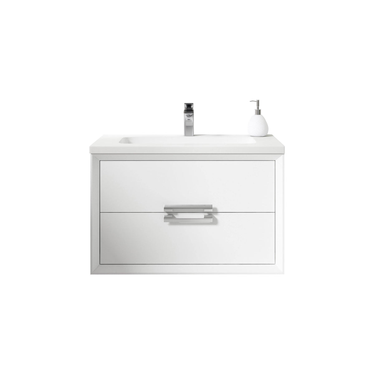 Lucena Bath 32" DÃ©cor Tirador Floating Vanity in White, Black, Gray or White and Silver. - Backyard Provider