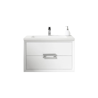 Lucena Bath 40" DÃ©cor Tirador Floating Vanity in White, Black, Gray or White and Silver. - Backyard Provider