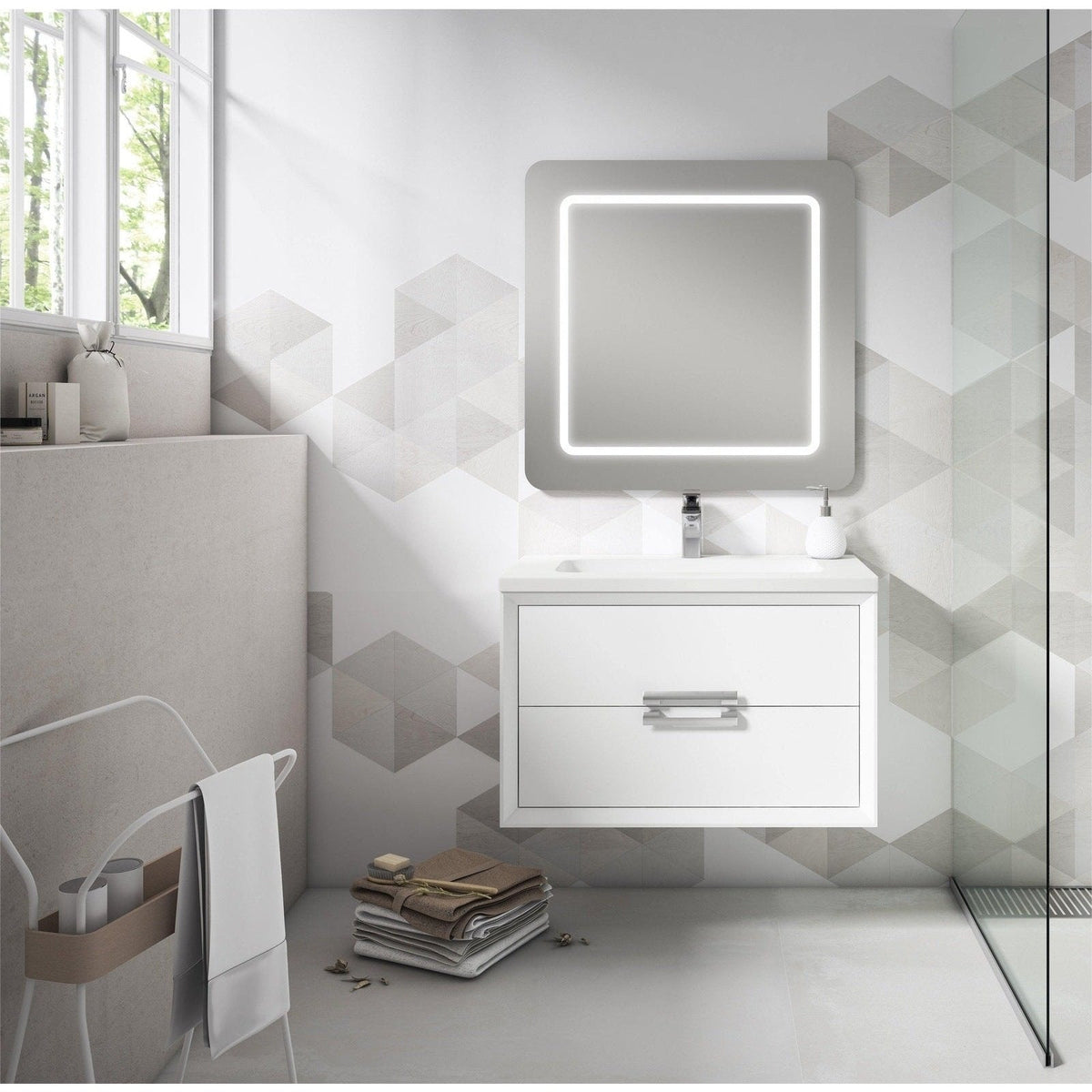 Lucena Bath 24" DÃ©cor Tirador Vanity in White, Black, Gray or White and Silver. - Backyard Provider