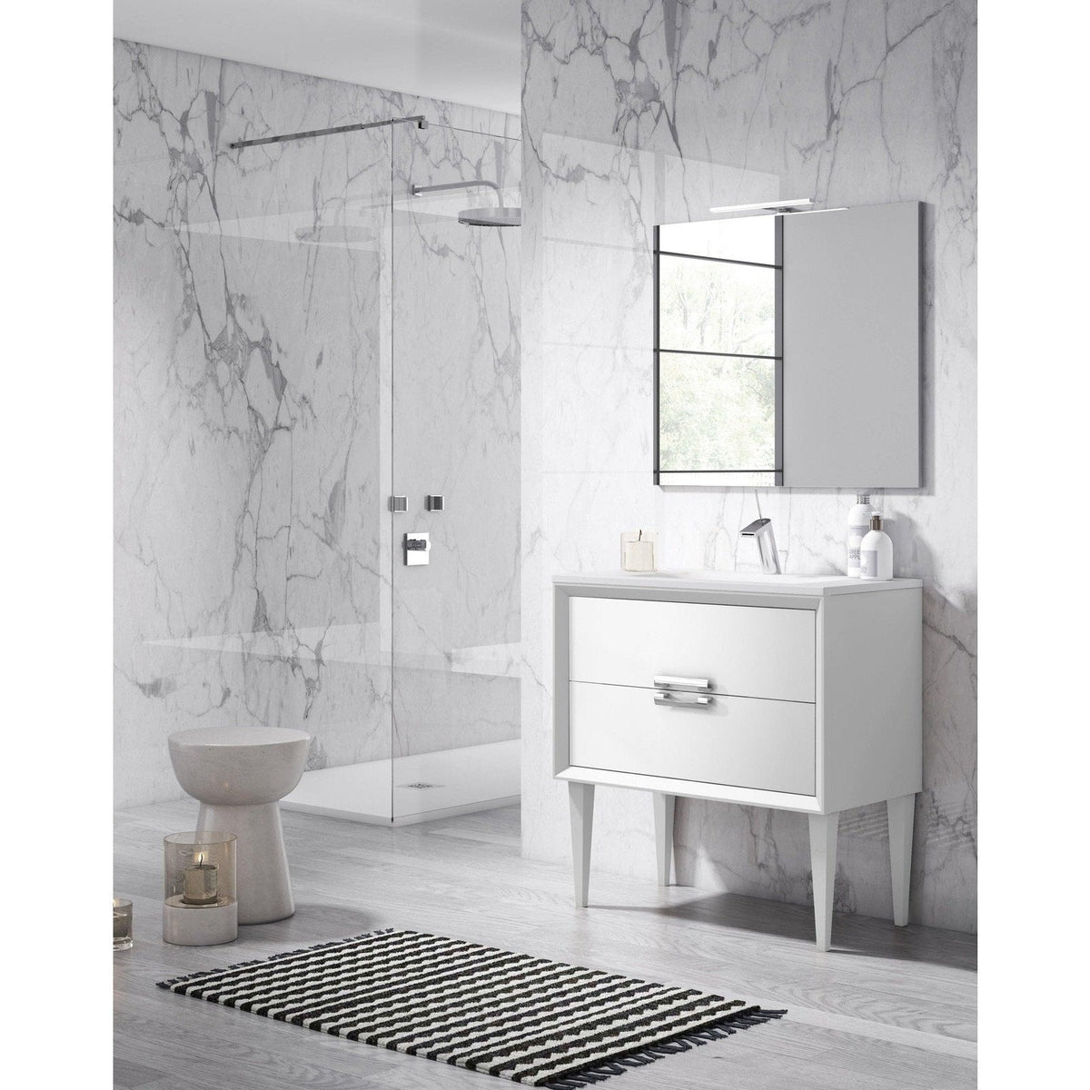 Lucena Bath 24" DÃ©cor Tirador Freestanding Vanity in White, Black, Gray or White and Silver. - Backyard Provider