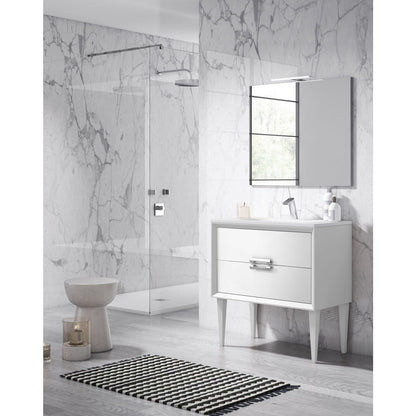 Lucena Bath 24" DÃ©cor Tirador Freestanding Vanity in White, Black, Gray or White and Silver. - Backyard Provider