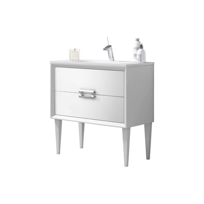 Lucena Bath 24" DÃ©cor Tirador Freestanding Vanity in White, Black, Gray or White and Silver. - Backyard Provider