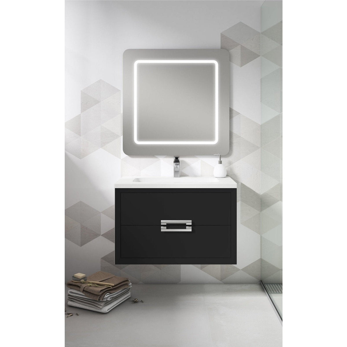 Lucena Bath 24" DÃ©cor Tirador Vanity in White, Black, Gray or White and Silver. - Backyard Provider
