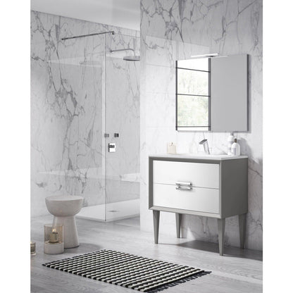 Lucena Bath 24" DÃ©cor Tirador Freestanding Vanity in White, Black, Gray or White and Silver. - Backyard Provider
