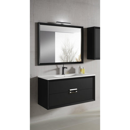 Lucena Bath 40" DÃ©cor Tirador Floating Vanity in White, Black, Gray or White and Silver. - Backyard Provider