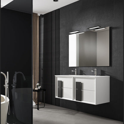 Lucena Bath DÃ©cor Cristal 80" Double Floating Vanity in White / Black / Grey - Backyard Provider
