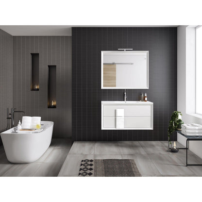 Lucena Bath 64" DÃ©cor Cristal Double Floating Vanity in White / Black / Grey - Backyard Provider