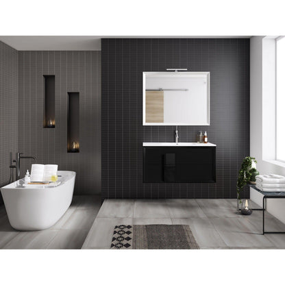 Lucena Bath DÃ©cor Cristal 80" Double Floating Vanity in White / Black / Grey - Backyard Provider