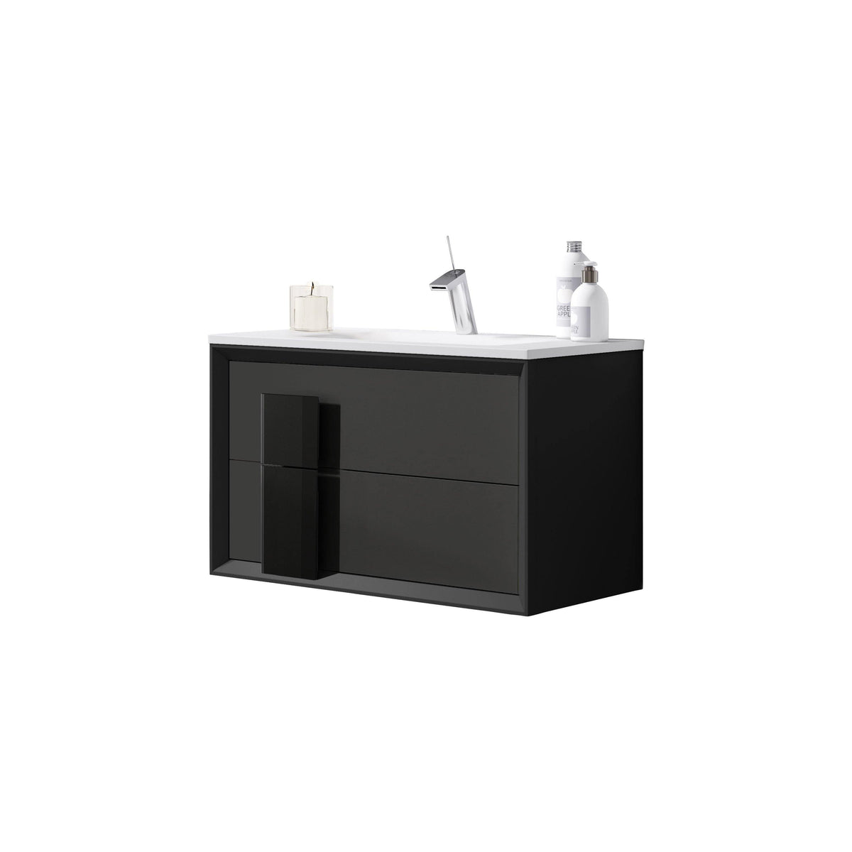 Lucena Bath DÃ©cor Cristal 32" Bathroom Vanity in White, Black, Grey, White and Black, White and Grey or Black and Grey - Backyard Provider