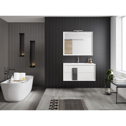 Lucena Bath DÃ©cor Cristal 80" Double Floating Vanity in White / Black / Grey - Backyard Provider