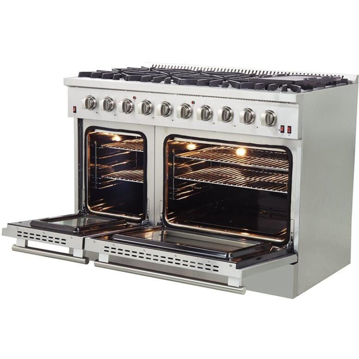 Forno Appliance Package - 48 Inch Gas Range, Dishwasher, 60 Inch Refrigerator, AP-FFSGS6244-48-5