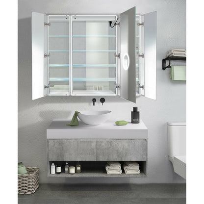 Krugg Svange 4842LRR 48″ X 42″ LED Medicine Cabinet with Dimmer & Defogger SVANGE4842LRR