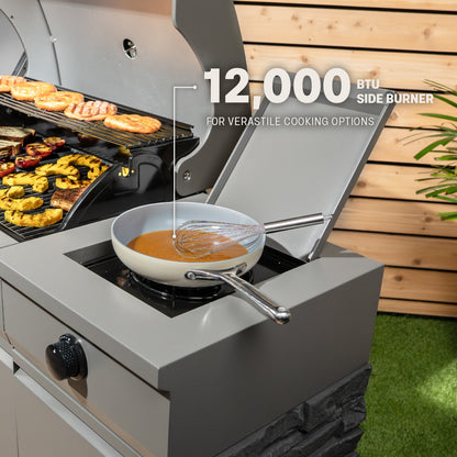 TYTUS Fresno 5-Burner LP/NG Convertible Grill in Gunmetal + Ash Stone - TDT-021-0104