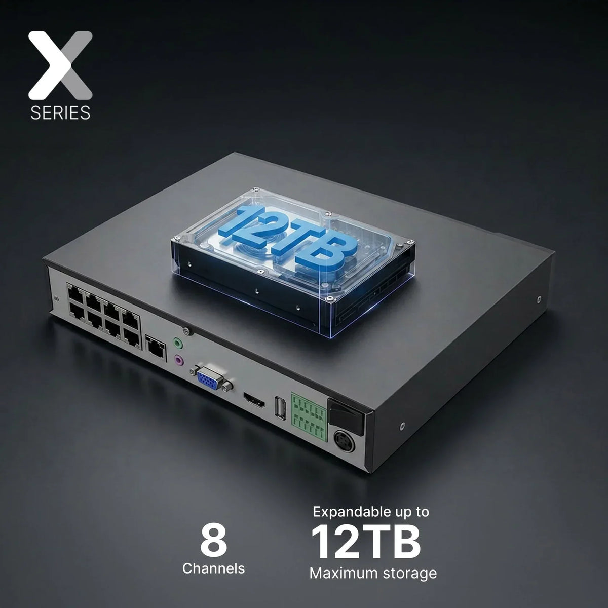 Lorex Connect X Series 4K 8-Channel Wired NVR System with X5 Turret Security Cameras - 2TB (Cables not included)