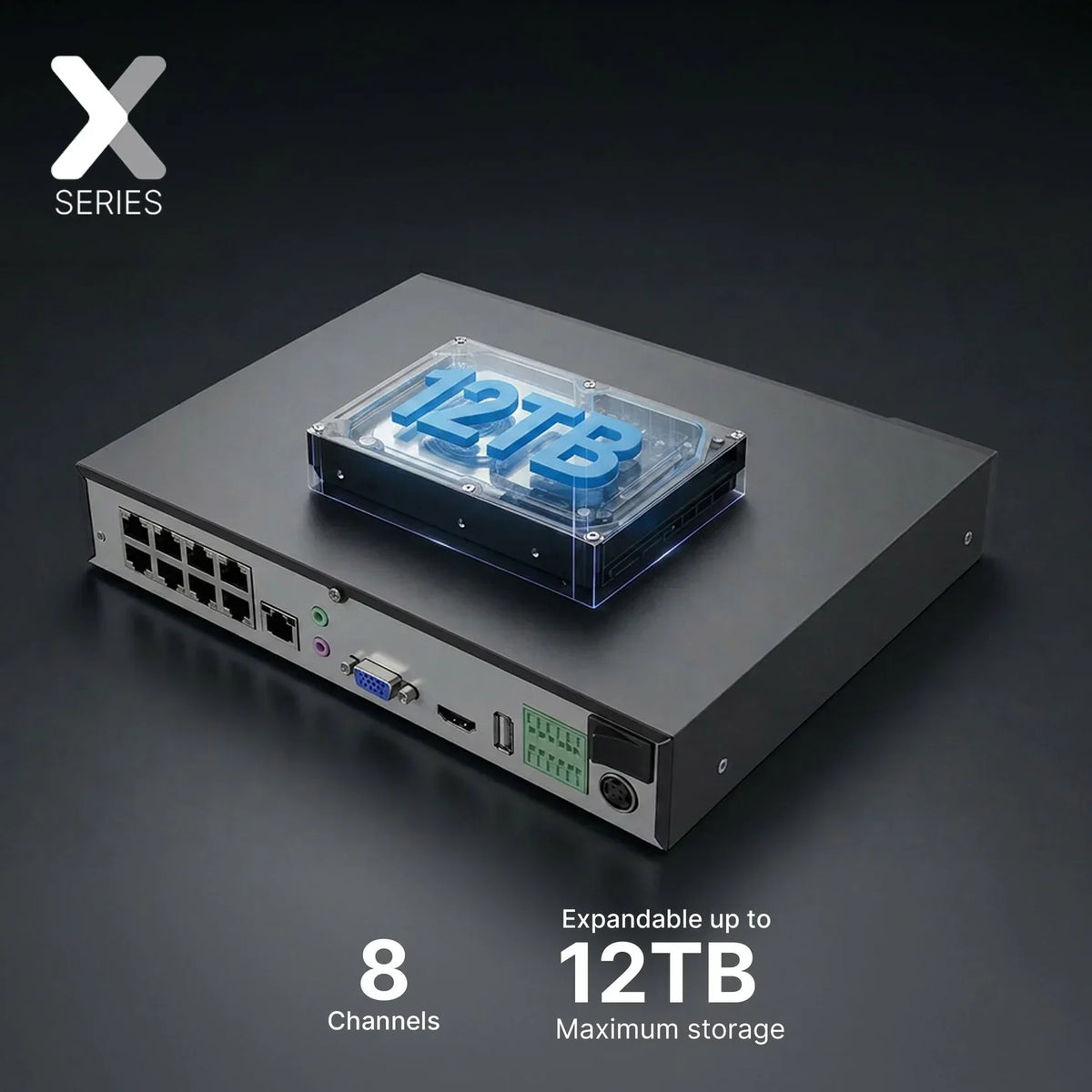 Lorex Connect X Series 4K 8-Channel Wired NVR System with X5 Bullet Security Cameras - 2TB (Cables not included)