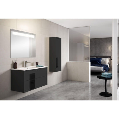 Lucena Bath DÃ©cor Cristal 80" Double Floating Vanity in White / Black / Grey - Backyard Provider