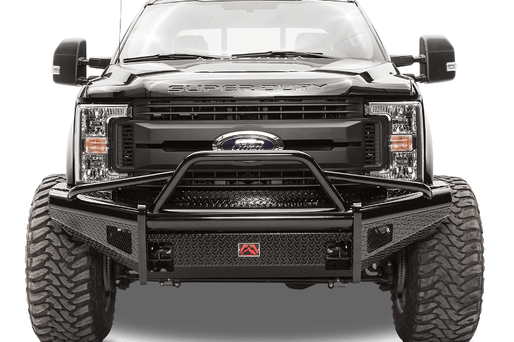 Fab Fours FS08-S1962-1 Ford F250/F350 Superduty 2008-2010 Black Steel Front Bumper with Pre-Runner Guard