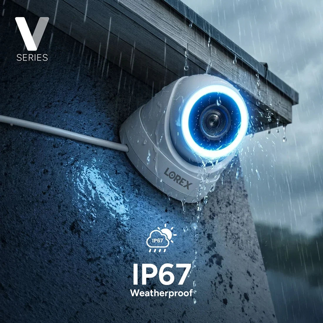 Lorex Connect (New App) | V-Series | 8Ch 4K NVR System | 3 V5 Dome PoE Cameras (Cables not included)