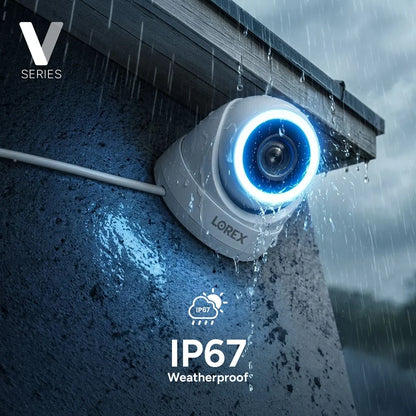 Lorex Connect (New App) | V-Series | 8Ch 4K NVR System | 3 V5 Dome PoE Cameras (Cables not included)