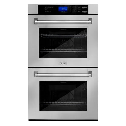 ZLINE Kitchen Appliance Package with 36 in. Stainless Steel Rangetop and 30 in. Double Wall Oven, 2KP-RTAWD36