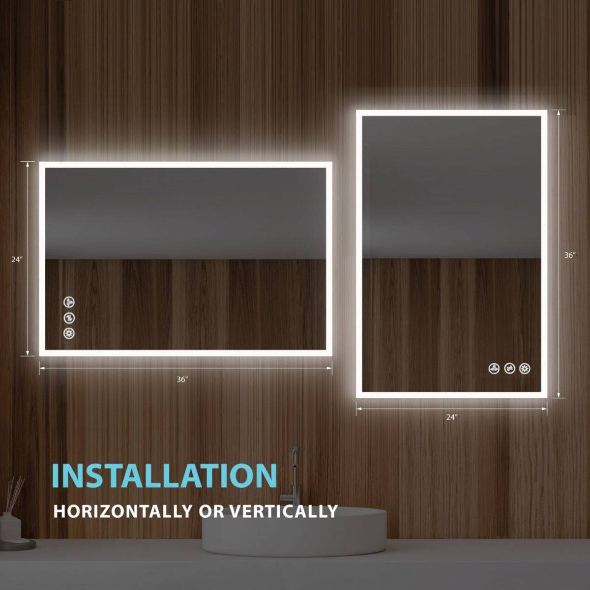 Blossom Beta 24″x36″ LED Mirror with Frosted Sides - LED M2 2436 - Backyard Provider