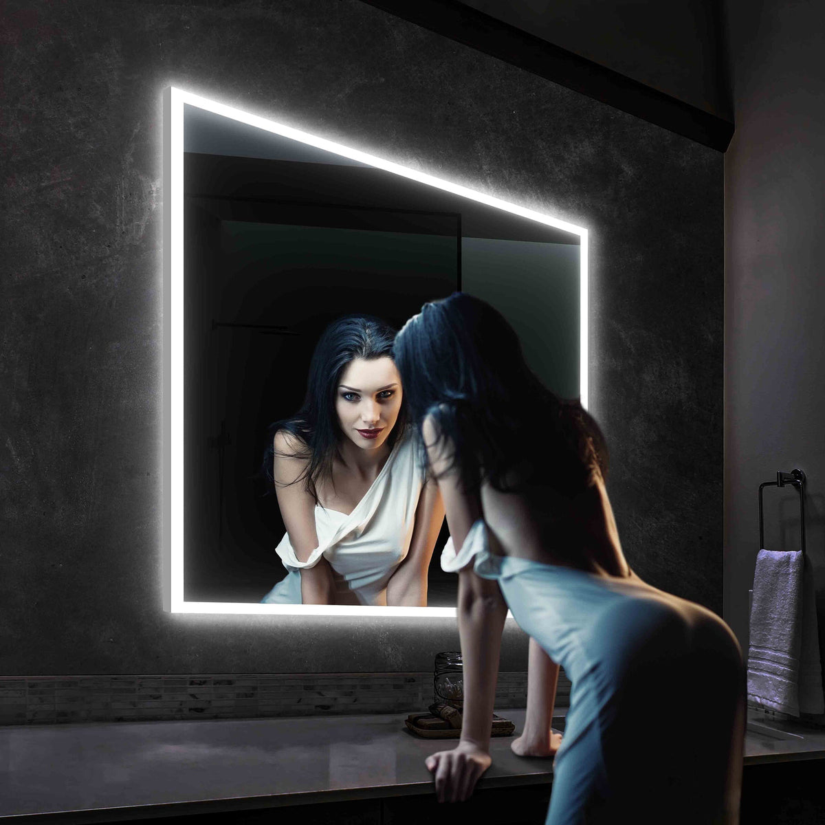 Blossom Beta 36″x36″ LED Mirror with Frosted Sides - LED M2 3636 - Backyard Provider