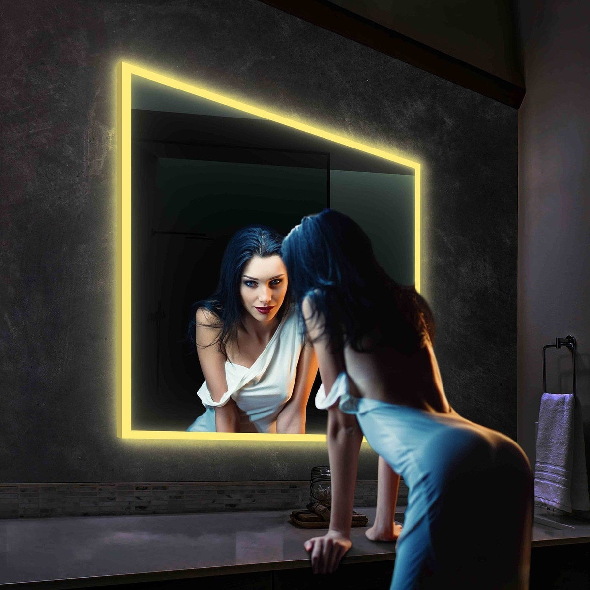 Blossom Beta 36″x36″ LED Mirror with Frosted Sides - LED M2 3636 - Backyard Provider