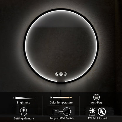 Blossom Oskar 32 Inch Round LED Mirror - LED M7 R32 MB - Backyard Provider