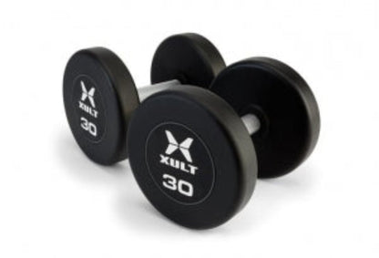 Johnson Health Tech XULT Rubber Hex Dumbbell Pairs and Sets - XULT Rubber Hex Dumbbell Pair in Black, 45 lb. - XT-045RBR-HEX