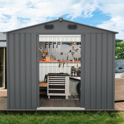 CHERY INDUSTRIAL Metal Storage Shed 8'x6' DOUMS0806WH01